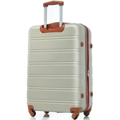 ABS Hard shell Travel Trolley Suitcase 4 wheel Luggage set Hand Luggage, 28", (Golden green and Brown)