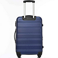 ABS Hard Shell Travel Trolley Suitcase 4 Wheel Luggage Set Hand Luggage 28 Inch Deep Blue