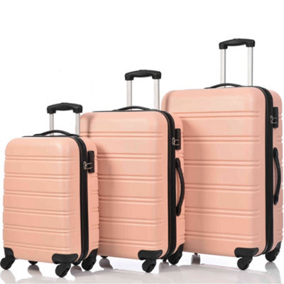 ABS Hard Shell Travel Trolley Suitcase 4 wheel Luggage Set Hand Luggage, (28 Inch, Pink)