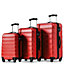 ABS Hard shell Travel Trolley Suitcase 4 wheel Luggage set Hand Luggage, (28", Red)