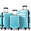 ABS Hard shell Travel Trolley Suitcase 4 wheel Luggage set Hand Luggage,( 28", Skyblue)