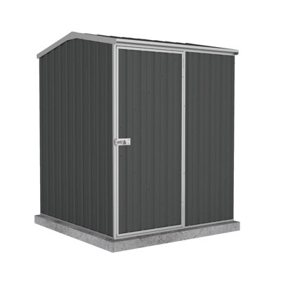 Absco 5ft x 5ft Reverse Apex Dark Grey Metal Garden Storage Shed