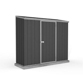 Absco Space Saver Pent Dark Grey Metal Garden Storage Shed 2.26m x 0.78m (7.5ft x 3ft)