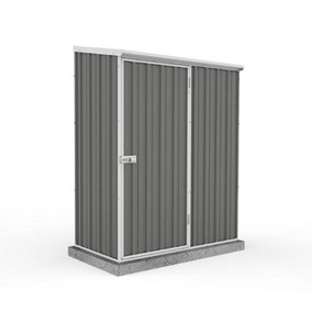 Absco Space Saver Pent Grey Metal Garden Storage Shed 1.52m x 0.78m (5ft x 3ft)