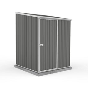 Absco Space Saver Pent Roof Grey Metal Garden Storage Shed 1.52m x 1.52m (5ft x 5ft)