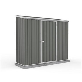 Absco Space Saver Pent Woodland Grey Metal Garden Storage Shed 2.26m x 0.78m (7.5ft x 3ft)
