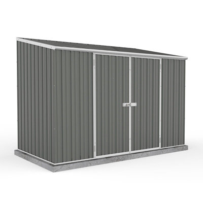 Absco Space Saver Pent Woodland Grey Metal Garden Storage Shed 3m x 1.52m (10ft x 5ft)