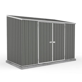 Absco Space Saver Pent Woodland Grey Metal Garden Storage Shed 3m x 1.52m (10ft x 5ft)