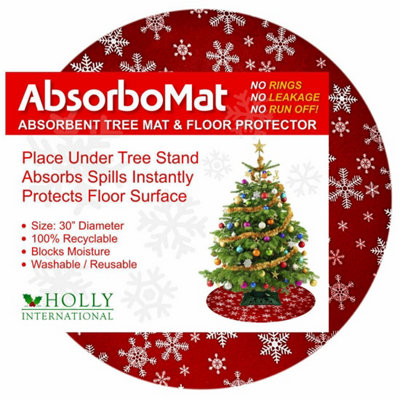 AbsorboMat Red Absorbent Christmas Tree Mat & Floor Protector 76cm