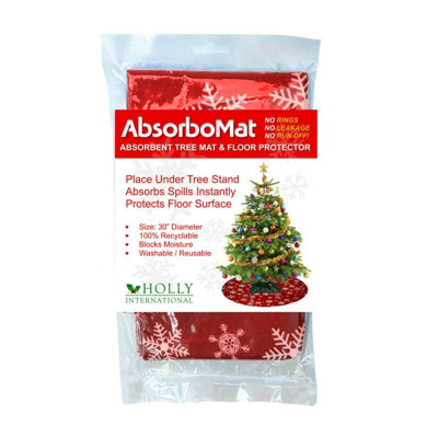 AbsorboMat Red Absorbent Christmas Tree Mat & Floor Protector 76cm