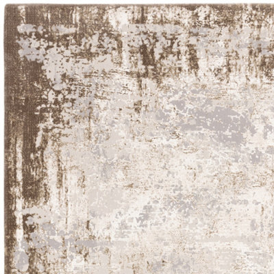 Abstract Beige Luxurious Modern Easy To Clean Rug For Dining Room Bedroom & Living Room-160cm X 230cm