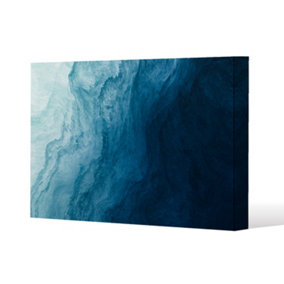 abstract blue liquid fluid (Canvas Print) / 101 x 77 x 4cm