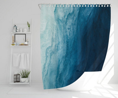 abstract blue liquid fluid (Shower Curtain) / Default Title