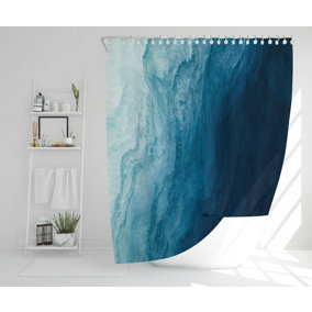 abstract blue liquid fluid (Shower Curtain) / Default Title