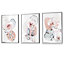 Abstract Blush Pink and Grey Floral Wall Art Prints / 42x59cm (A2) / Silver Frame