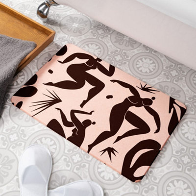 Abstract Bodies Pink Stone Non Slip Bath Mat