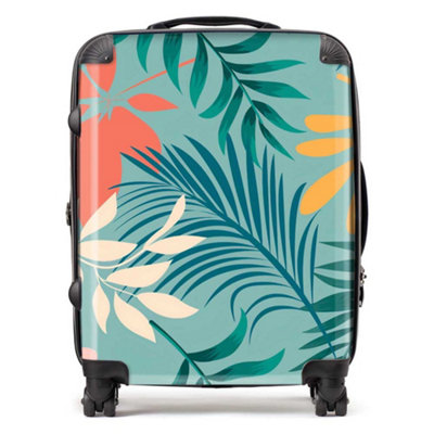 Abstract Bright Colorful Tropical Leaves Suitcase - Large