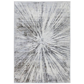 Abstract Collection Burst Design Rug in Grey  D149A