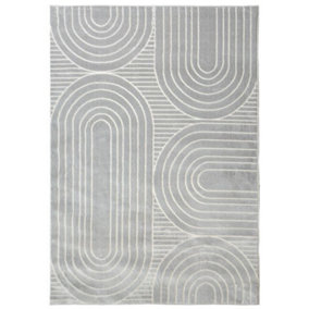 Abstract Collection Geometic Design Rug in Grey  L537A