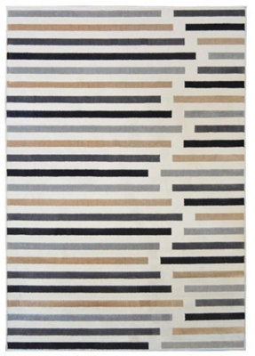 Abstract Collection Stripe Design Rug in Multicolour  R469A