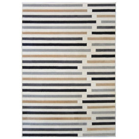 Abstract Collection Stripe Design Rug in Multicolour  R469A