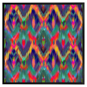 Abstract ethnic ikat pattern (Picutre Frame) / 20x20" / Oak