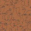 Abstract Faces Wallpaper Burnt Orange Holden 12991