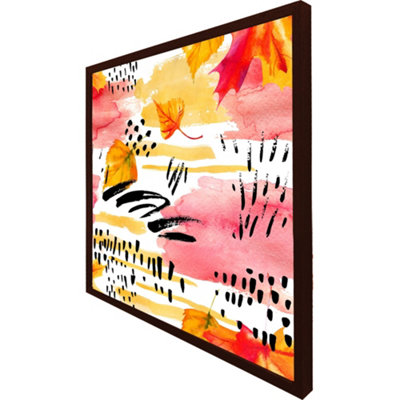 Abstract fall pattern in bright autumn colours (Picutre Frame) / 16x16" / Brown