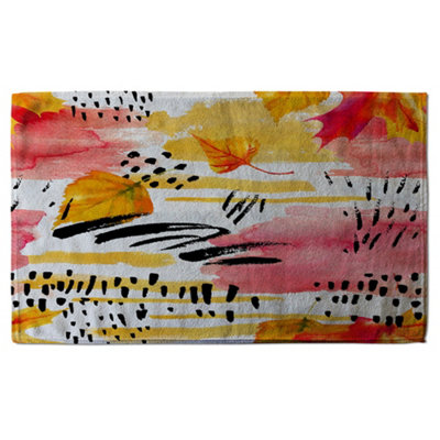 Abstract fall seamless pattern in Bright autumn colours (Bath Towel) / Default Title
