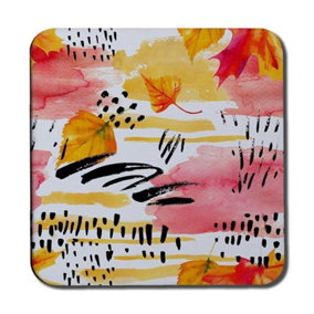 Abstract fall seamless pattern in Bright autumn colours (Coaster) / Default Title
