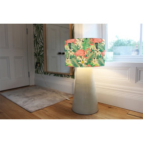 Abstract Flamingos with palm leaves (Ceiling & Lamp Shade) / 45cm x 26cm / Ceiling Shade