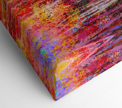 Abstract Forest Colour Strokes Canvas Print Wall Art - Medium 20 x 32 Inches