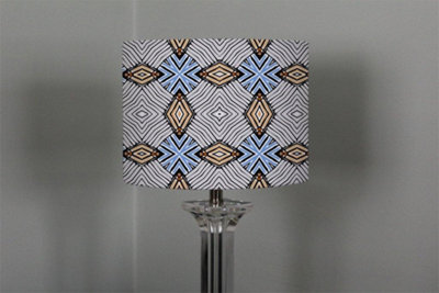 Abstract geometric roughly hatched shapes colored with hand drawn brush stokes (Ceiling & Lamp Shade) / 45cm x 26cm / Lamp Shade