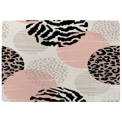 Abstract Geometrics With Animal Print And Circles Special Soft Home Rug
