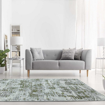 Abstract Green Modern Easy to Clean Abstract Rug For Dining Room Bedroom And Living Room-160cm X 230cm