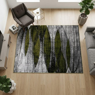 Abstract Leaf Pattern Rug Soft Carpet For Living Room Bedroom Modern ...