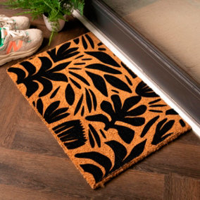 Abstract Leaf Patterns Doormat