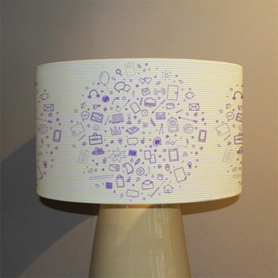 Abstract line pattern with school supplies (Ceiling & Lamp Shade) / 25cm x 22cm / Ceiling Shade