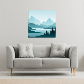 abstract mountain landscape (Canvas Print) / 90 x 90 x 4cm