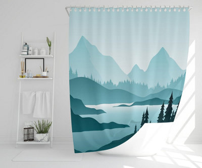 abstract mountain landscape (Shower Curtain) / Default Title