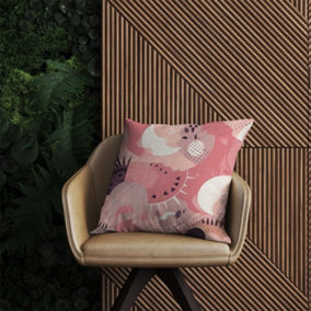Abstract Pink White Outdoor Cushion 60cm x 60cm