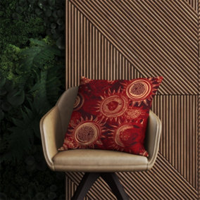Abstract Red Moon and Sun Outdoor Cushion 60cm x 60cm