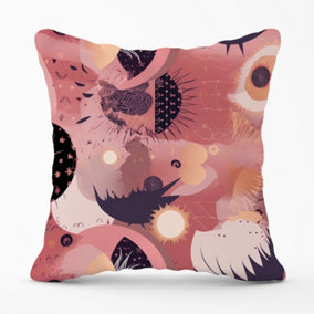 Abstract Red Pink Pattern Cushions 45cm x 45cm