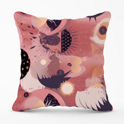 Abstract Red Pink Pattern Cushions 60cm x 60cm