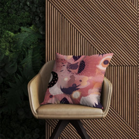 Abstract Red Pink Pattern Outdoor Cushion 60cm x 60cm