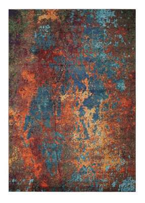 Abstract Rug, 6mm Thick Stain-Resistant Graphics Rug, Modern Rug for Bedroom, Living Room, & Dining Room-160cm (Circle)