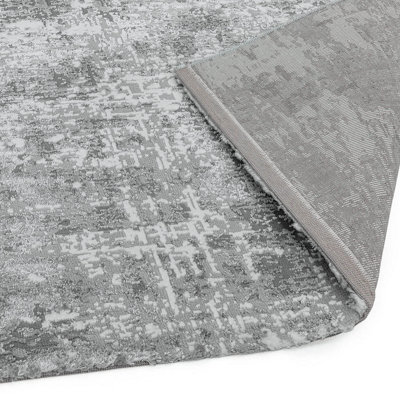 Abstract Silver Modern Easy to Clean Abstract Rug For Dining Room Bedroom And Living Room-200cm X 290cm