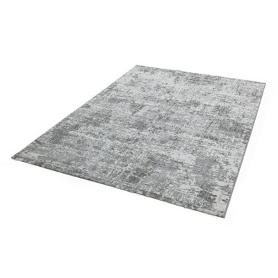 Abstract Silver Modern Easy to Clean Abstract Rug For Dining Room ...