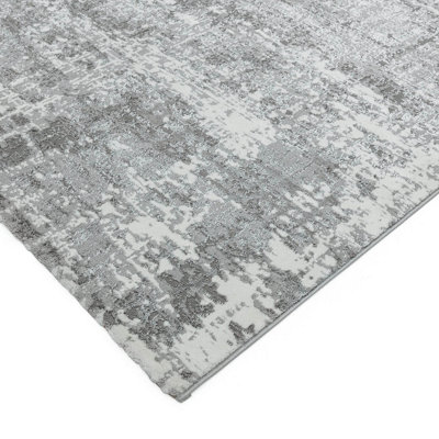 Abstract Silver Modern Easy to Clean Abstract Rug For Dining Room Bedroom And Living Room-240cm X 340cm