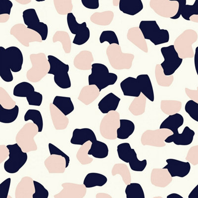 Roarsome! Wallpaper in Navy and White